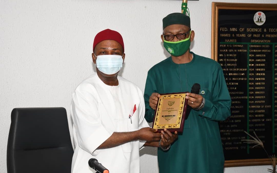 NIFST TEAM VISIT SCIENCE AND TECHNOLOGY MINISTER, DR. OGBONNAYA ONU
