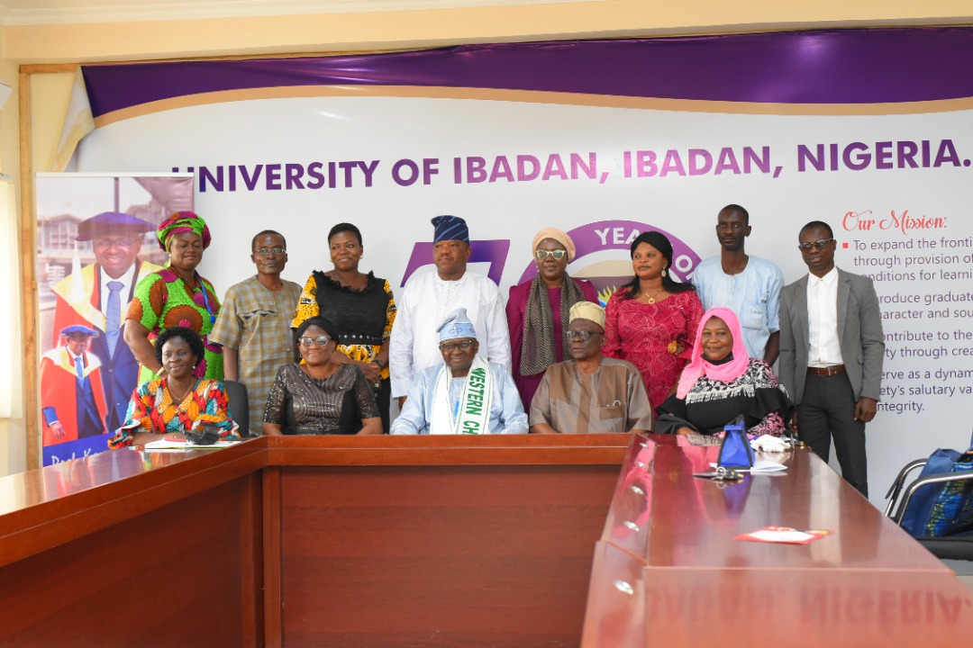 COURTESY VISIT TO THE VICE CHANCELLOR OF UNIVERSITY OF IBADAN, PROF. KAYODE ADEBOWALE  BY NIFST WESTERN CHAPTER