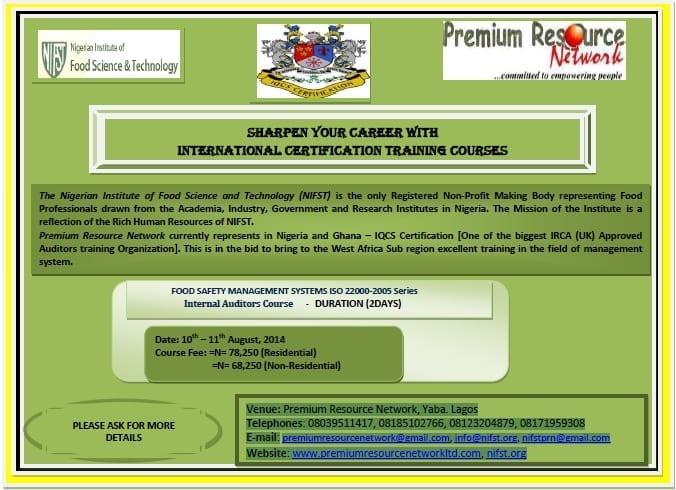 FOOD SAFETY MANAGEMENT SYSTEMS ISO 22000-2005 Series