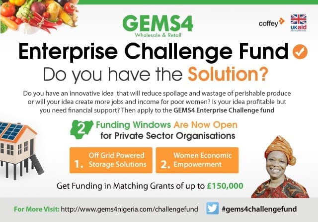 CALL FOR APPLICATIONS – GEMS4 LAUNCHES £3.5 MILLION FUNDING WINDOW FOR PRIVATE SECTOR DEVELOPMENT