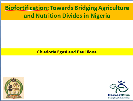 Biofortification: Towards Bridging Agriculture and Nutrition Divides in Nigeria
