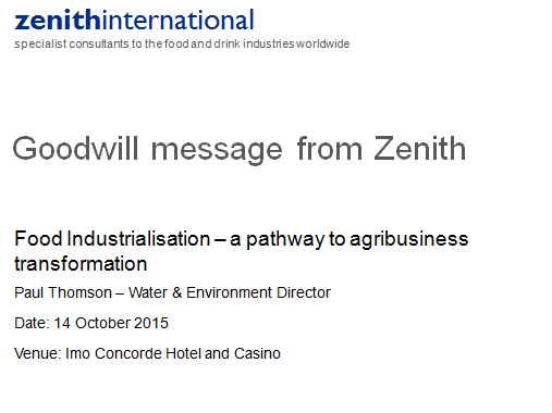 Food Industrialisation – a pathway to agribusiness transformation