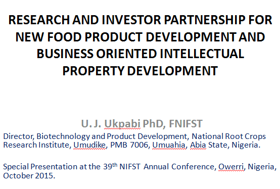 RESEARCH AND INVESTOR PARTNERSHIP FOR NEW FOOD PRODUCT DEVELOPMENT AND BUSINESS ORIENTED INTELLECTUAL PROPERTY DEVELOPMENT