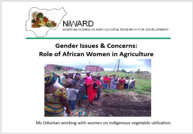 Gender Issues & Concerns: Role of African Women in Agriculture