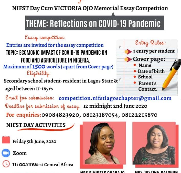 NIFST LAGOS CHAPTER 2020 NIFST DAY & ESSAY COMPETITION