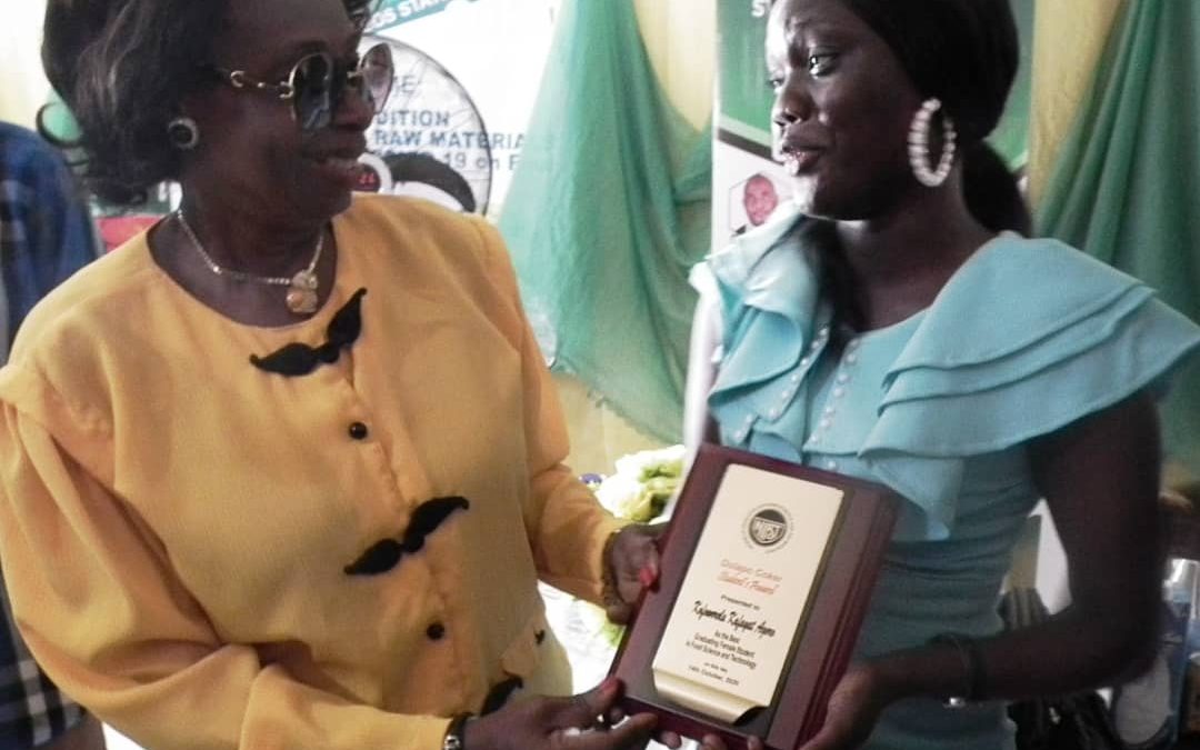 PRESENTATION OF AWARD TO THE BEST GRADUATING FEMALE FOOD TECHNOLOGY STUDENT FOR THE 2018-2019 ACADEMIC SESSION